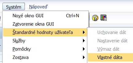 nastav uzivatel sap