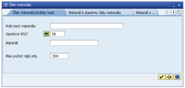sap zoznam material