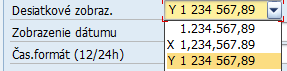 sap format nastavenie