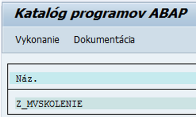 abap program zoznam